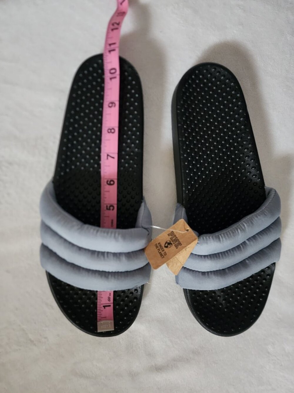 Victoria's Secret PINK Women's Gray/Black Puffer Slide Size Large (9/10) NEW - Picture 8 of 11